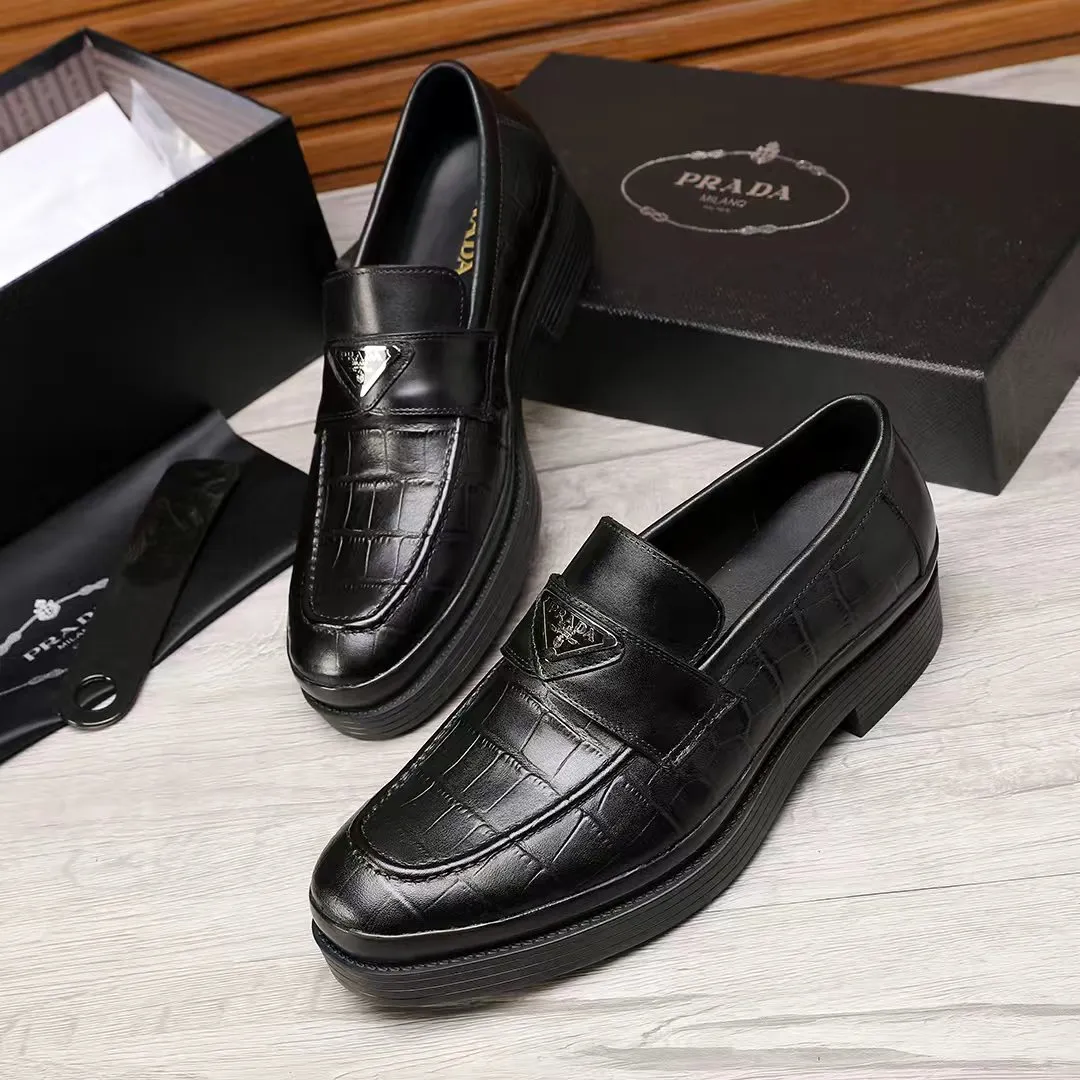 Men's shoes 💰540 💰💰🎩🎩【Prada】Counter 1:1⬆️original reproduction, absolute quality🆗original outsole, high-quality imported rubber, wear-resistant and non-slip, never degummed, upper material: imported first-layer cowhide➕anti-slip foam outsole, official website material, inner material: water-dyed 🐂leather lining, optional! Code number 38-45